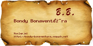 Bondy Bonaventúra névjegykártya